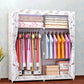 Metal Frame Home Wardrobe Modern Style Wardrobe Armoire with Shelves 51"L x 18"W x 66.5"H White-Purple Clearhalo 'Armoires & Wardrobes' 'armoires_wardrobes' 'Bedroom Furniture' 'furn' 'furn_armoires_wardrobes' 'Furniture' 5658022