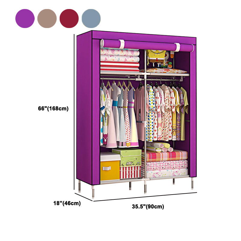 Metal Frame Home Wardrobe Modern Style Wardrobe Armoire with Shelves Clearhalo 'Armoires & Wardrobes' 'armoires_wardrobes' 'Bedroom Furniture' 'furn' 'furn_armoires_wardrobes' 'Furniture' 5658026