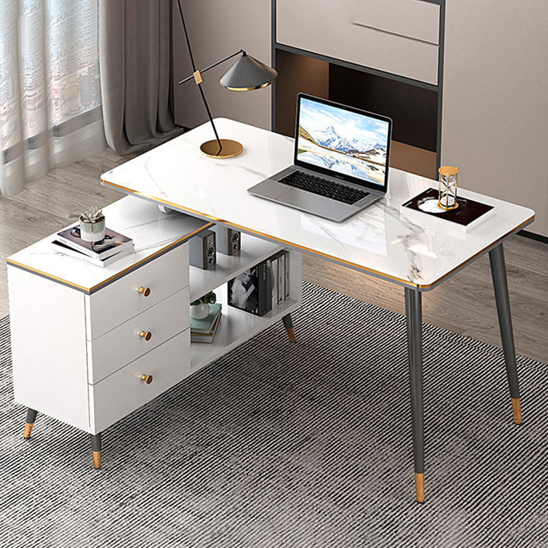 Hersteller Holz rechteckiger Büroschreibtisch Licht Luxus -Schreibtisch mit Schließfach