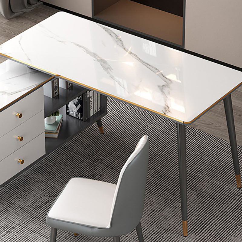 Hersteller Holz rechteckiger Büroschreibtisch Licht Luxus -Schreibtisch mit Schließfach