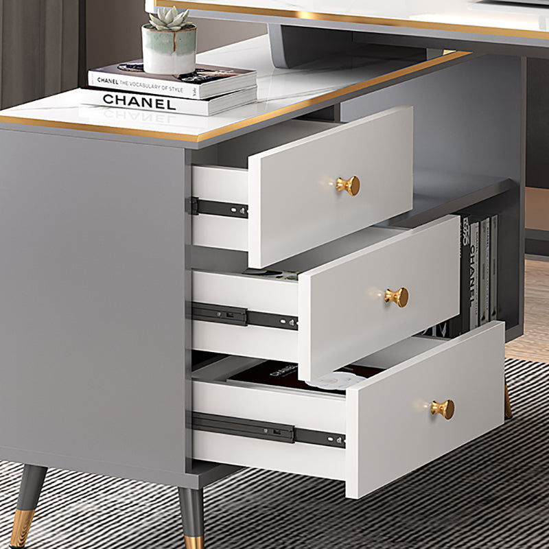 Hersteller Holz rechteckiger Büroschreibtisch Licht Luxus -Schreibtisch mit Schließfach