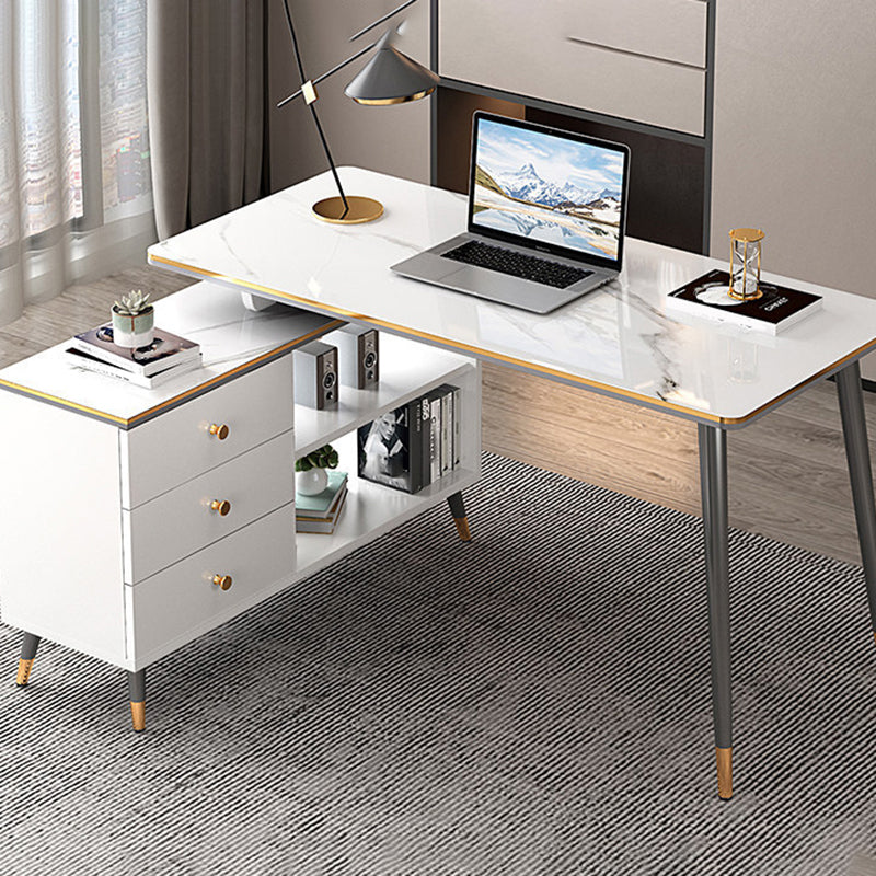 Hersteller Holz rechteckiger Büroschreibtisch Licht Luxus -Schreibtisch mit Schließfach