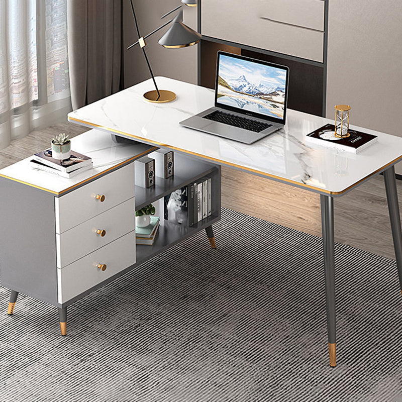 Hersteller Holz rechteckiger Büroschreibtisch Licht Luxus -Schreibtisch mit Schließfach