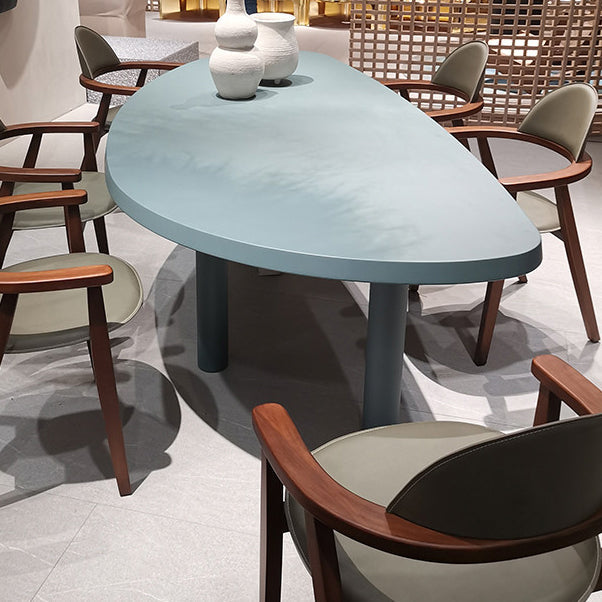 Unconventional Shape Contemporary Office Desk Solid Wood Home Writing Desk 55.1"L x 27.6"W x 29.5"H Clearhalo 'furn' 'furn_office_desk' 'Furniture' 'Office Desks' 'Office Furniture' 'office_desk' 5658059