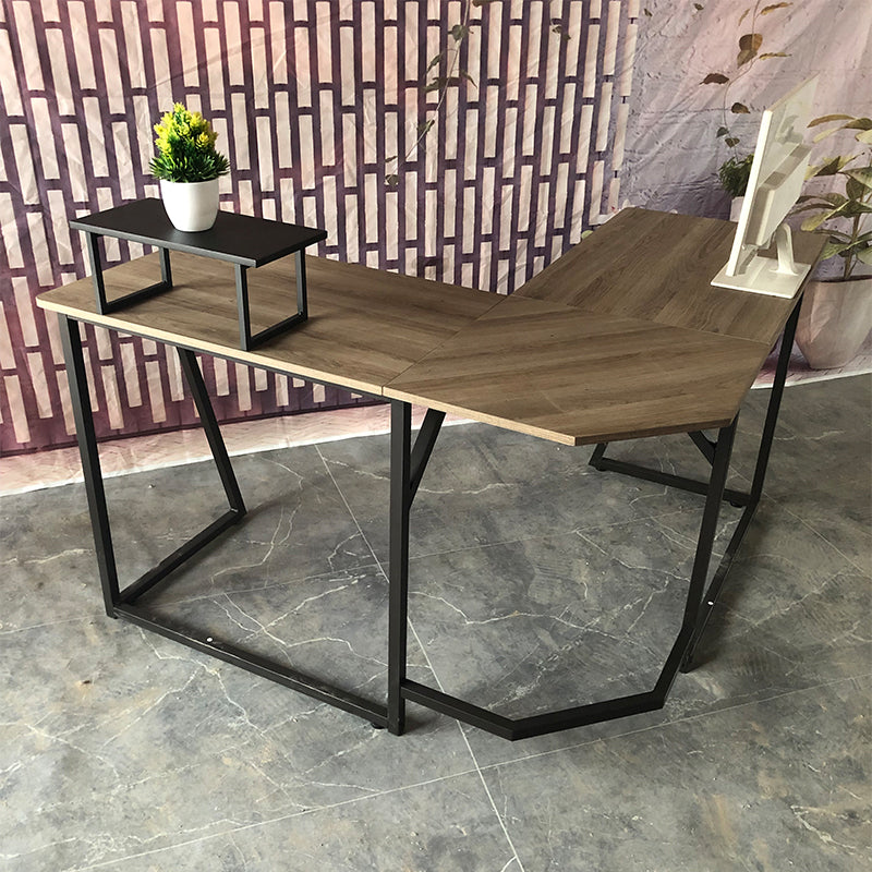 Escritorio de oficina industrial de L-sapo escritorio de escritura de madera maciza para el hogar