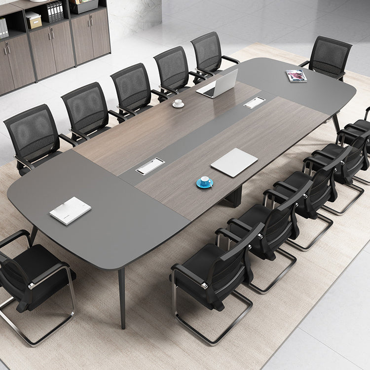 Modern Style Curved Desk Home Office Artificial Wood Writing Desk 94.5"L x 47.2"W x 29.5"H Clearhalo 'furn' 'furn_office_desk' 'Furniture' 'Office Desks' 'Office Furniture' 'office_desk' 5658160