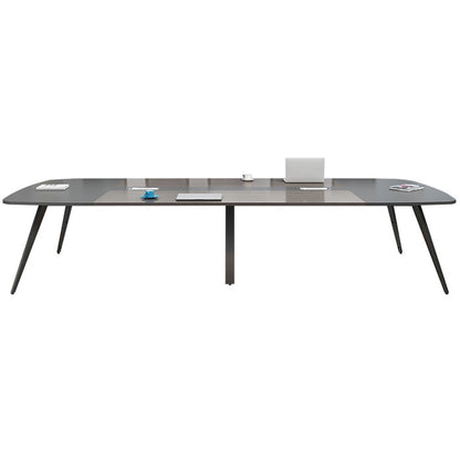 Modern Style Curved Desk Home Office Artificial Wood Writing Desk 86.6"L x 47.2"W x 29.5"H Clearhalo 'furn' 'furn_office_desk' 'Furniture' 'Office Desks' 'Office Furniture' 'office_desk' 5658164