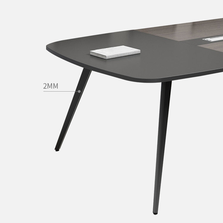 Modern Style Curved Desk Home Office Artificial Wood Writing Desk Clearhalo 'furn' 'furn_office_desk' 'Furniture' 'Office Desks' 'Office Furniture' 'office_desk' 5658166