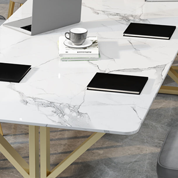 Home Office Writing Table Luxury Marble Curved Computer Desk Clearhalo 'furn' 'furn_office_desk' 'Furniture' 'Office Desks' 'Office Furniture' 'office_desk' 5658191