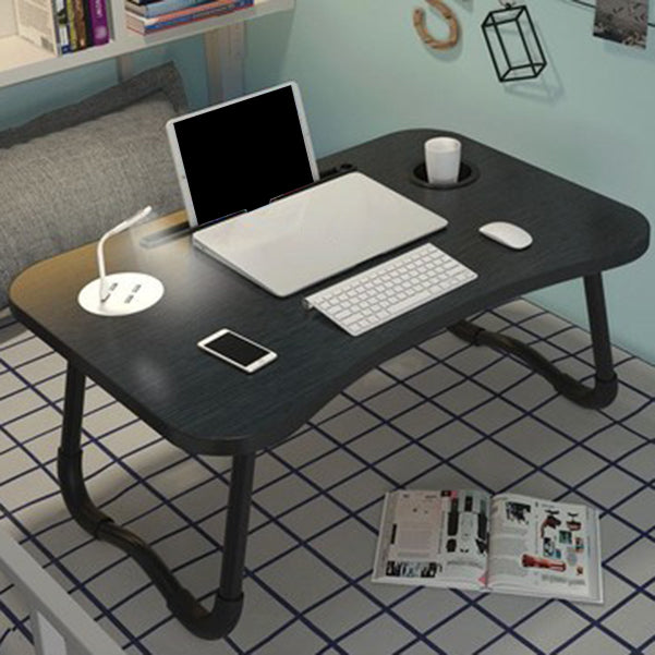 Curved Bedroom Folding Writing Desk Manufactured Wood Modern Desk,23.7"L x 15.7"W x 11"H Black Clearhalo 'furn' 'furn_office_desk' 'Furniture' 'Office Desks' 'Office Furniture' 'office_desk' 5658271