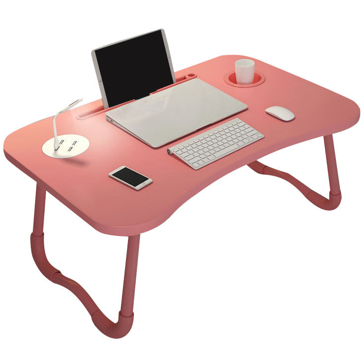 Curved Bedroom Folding Writing Desk Manufactured Wood Modern Desk,23.7"L x 15.7"W x 11"H Clearhalo 'furn' 'furn_office_desk' 'Furniture' 'Office Desks' 'Office Furniture' 'office_desk' 5658273