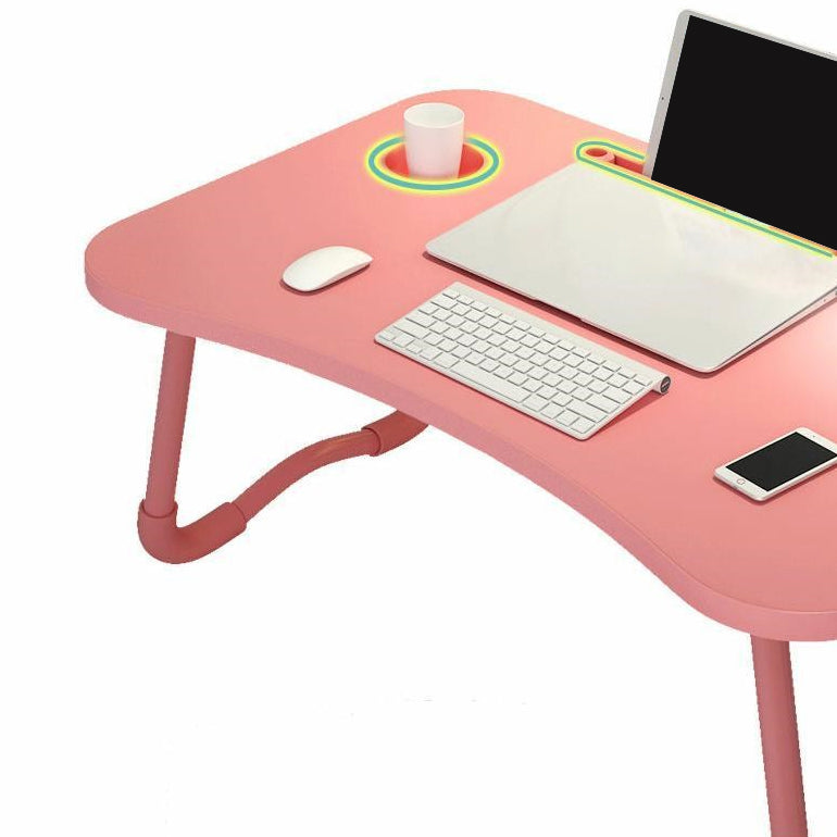 Curved Bedroom Folding Writing Desk Manufactured Wood Modern Desk,23.7"L x 15.7"W x 11"H Clearhalo 'furn' 'furn_office_desk' 'Furniture' 'Office Desks' 'Office Furniture' 'office_desk' 5658274