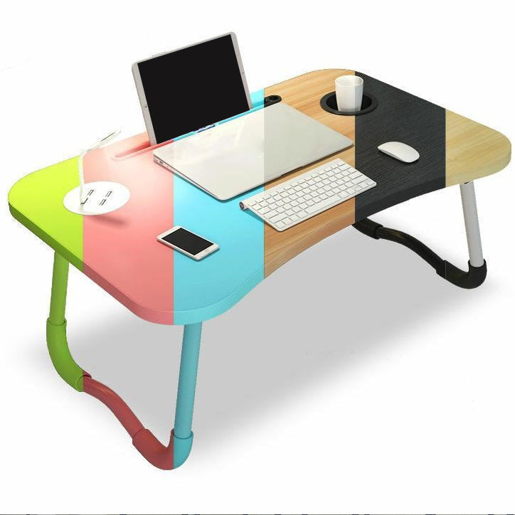 Curved Bedroom Folding Writing Desk Manufactured Wood Modern Desk,23.7"L x 15.7"W x 11"H Clearhalo 'furn' 'furn_office_desk' 'Furniture' 'Office Desks' 'Office Furniture' 'office_desk' 5658279