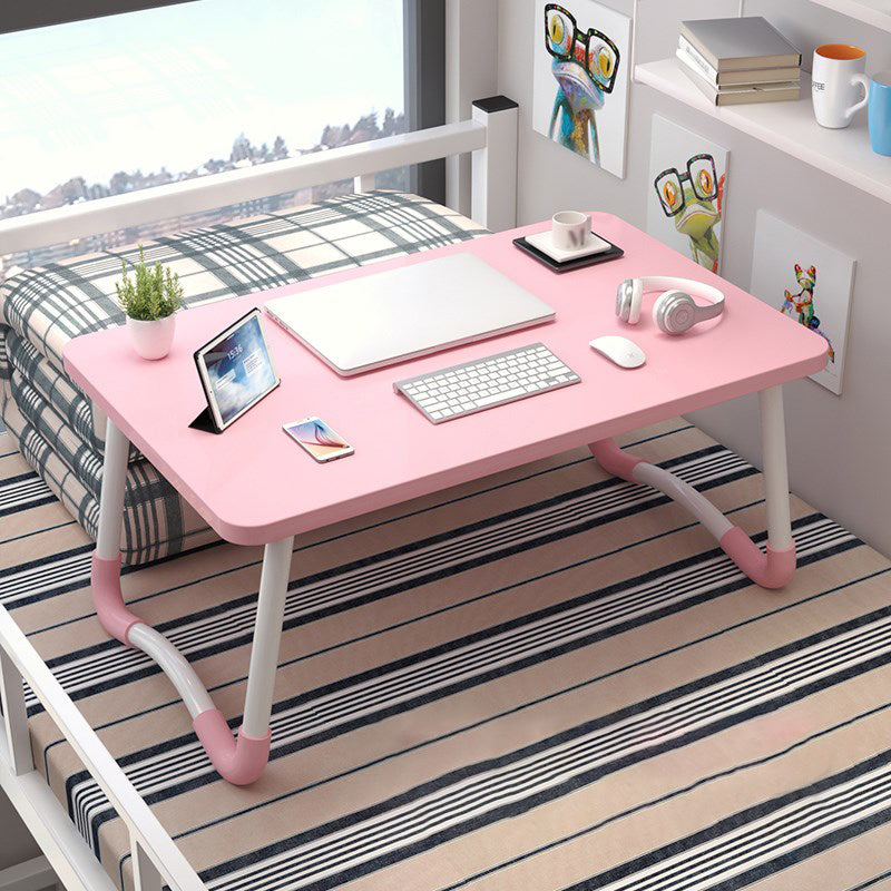 Bedroom Curved Writing Desk Manufactured Wood Folding Desk,27.6"L x 15.7"W x 13"H Pink Clearhalo 'furn' 'furn_office_desk' 'Furniture' 'Office Desks' 'Office Furniture' 'office_desk' 5658284