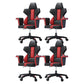 Modern Fixed Arm Desk Computer Chair High-Back Chair with Wheels Black-Red 4 Piece Set Without Footrest Clearhalo 'furn' 'furn_office_chair' 'Furniture' 'Office Chairs' 'Office Furniture' 'office_chair' 5658311