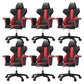 Modern Fixed Arm Desk Computer Chair High-Back Chair with Wheels Black-Red 6 Piece Set Without Footrest Clearhalo 'furn' 'furn_office_chair' 'Furniture' 'Office Chairs' 'Office Furniture' 'office_chair' 5658312