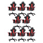 Modern Fixed Arm Desk Computer Chair High-Back Chair with Wheels Black-Red 8 Piece Set Without Footrest Clearhalo 'furn' 'furn_office_chair' 'Furniture' 'Office Chairs' 'Office Furniture' 'office_chair' 5658314