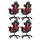 Modern Fixed Arm Desk Computer Chair High-Back Chair with Wheels Black-Red 4 Piece Set With Footrest Clearhalo 'furn' 'furn_office_chair' 'Furniture' 'Office Chairs' 'Office Furniture' 'office_chair' 5658321