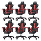 Modern Fixed Arm Desk Computer Chair High-Back Chair with Wheels Black-Red 6 Piece Set With Footrest Clearhalo 'furn' 'furn_office_chair' 'Furniture' 'Office Chairs' 'Office Furniture' 'office_chair' 5658323