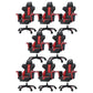 Modern Fixed Arm Desk Computer Chair High-Back Chair with Wheels Black-Red 8 Piece Set With Footrest Clearhalo 'furn' 'furn_office_chair' 'Furniture' 'Office Chairs' 'Office Furniture' 'office_chair' 5658325