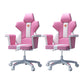 Modern Fixed Arm Desk Computer Chair High-Back Chair with Wheels White-Pink 2 Piece Set Without Footrest Clearhalo 'furn' 'furn_office_chair' 'Furniture' 'Office Chairs' 'Office Furniture' 'office_chair' 5658328