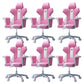 Modern Fixed Arm Desk Computer Chair High-Back Chair with Wheels White-Pink 6 Piece Set Without Footrest Clearhalo 'furn' 'furn_office_chair' 'Furniture' 'Office Chairs' 'Office Furniture' 'office_chair' 5658330