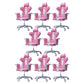 Modern Fixed Arm Desk Computer Chair High-Back Chair with Wheels White-Pink 8 Piece Set Without Footrest Clearhalo 'furn' 'furn_office_chair' 'Furniture' 'Office Chairs' 'Office Furniture' 'office_chair' 5658331