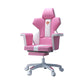 Modern Fixed Arm Desk Computer Chair High-Back Chair with Wheels White-Pink 1 Piece With Footrest Clearhalo 'furn' 'furn_office_chair' 'Furniture' 'Office Chairs' 'Office Furniture' 'office_chair' 5658332