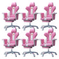 Modern Fixed Arm Desk Computer Chair High-Back Chair with Wheels White-Pink 6 Piece Set With Footrest Clearhalo 'furn' 'furn_office_chair' 'Furniture' 'Office Chairs' 'Office Furniture' 'office_chair' 5658335