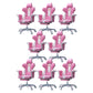 Modern Fixed Arm Desk Computer Chair High-Back Chair with Wheels White-Pink 8 Piece Set With Footrest Clearhalo 'furn' 'furn_office_chair' 'Furniture' 'Office Chairs' 'Office Furniture' 'office_chair' 5658336