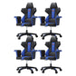 Modern Fixed Arm Desk Computer Chair High-Back Chair with Wheels Dark Blue-Black 4 Piece Set Without Footrest Clearhalo 'furn' 'furn_office_chair' 'Furniture' 'Office Chairs' 'Office Furniture' 'office_chair' 5658339