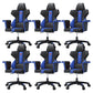 Modern Fixed Arm Desk Computer Chair High-Back Chair with Wheels Dark Blue-Black 6 Piece Set Without Footrest Clearhalo 'furn' 'furn_office_chair' 'Furniture' 'Office Chairs' 'Office Furniture' 'office_chair' 5658340
