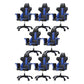 Modern Fixed Arm Desk Computer Chair High-Back Chair with Wheels Dark Blue-Black 8 Piece Set Without Footrest Clearhalo 'furn' 'furn_office_chair' 'Furniture' 'Office Chairs' 'Office Furniture' 'office_chair' 5658341