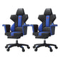 Modern Fixed Arm Desk Computer Chair High-Back Chair with Wheels Dark Blue-Black 2 Piece Set With Footrest Clearhalo 'furn' 'furn_office_chair' 'Furniture' 'Office Chairs' 'Office Furniture' 'office_chair' 5658342