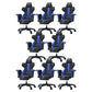 Modern Fixed Arm Desk Computer Chair High-Back Chair with Wheels Dark Blue-Black 8 Piece Set With Footrest Clearhalo 'furn' 'furn_office_chair' 'Furniture' 'Office Chairs' 'Office Furniture' 'office_chair' 5658345