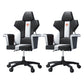 Modern Fixed Arm Desk Computer Chair High-Back Chair with Wheels Black White 2 Piece Set Without Footrest Clearhalo 'furn' 'furn_office_chair' 'Furniture' 'Office Chairs' 'Office Furniture' 'office_chair' 5658347