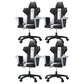 Modern Fixed Arm Desk Computer Chair High-Back Chair with Wheels Black White 4 Piece Set Without Footrest Clearhalo 'furn' 'furn_office_chair' 'Furniture' 'Office Chairs' 'Office Furniture' 'office_chair' 5658348