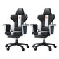 Modern Fixed Arm Desk Computer Chair High-Back Chair with Wheels Black White 2 Piece Set With Footrest Clearhalo 'furn' 'furn_office_chair' 'Furniture' 'Office Chairs' 'Office Furniture' 'office_chair' 5658352