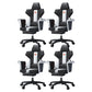 Modern Fixed Arm Desk Computer Chair High-Back Chair with Wheels Black White 4 Piece Set With Footrest Clearhalo 'furn' 'furn_office_chair' 'Furniture' 'Office Chairs' 'Office Furniture' 'office_chair' 5658353