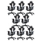 Modern Fixed Arm Desk Computer Chair High-Back Chair with Wheels Black White 8 Piece Set With Footrest Clearhalo 'furn' 'furn_office_chair' 'Furniture' 'Office Chairs' 'Office Furniture' 'office_chair' 5658355