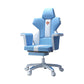 Modern Fixed Arm Desk Computer Chair High-Back Chair with Wheels White-Blue 1 Piece With Footrest Clearhalo 'furn' 'furn_office_chair' 'Furniture' 'Office Chairs' 'Office Furniture' 'office_chair' 5658361
