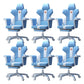 Modern Fixed Arm Desk Computer Chair High-Back Chair with Wheels White-Blue 6 Piece Set With Footrest Clearhalo 'furn' 'furn_office_chair' 'Furniture' 'Office Chairs' 'Office Furniture' 'office_chair' 5658364