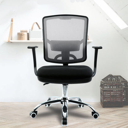 Contemporary Mesh Computer Chair Mid-Back Desk Chair with Wheels in Gray 1 Piece Without Headrest Clearhalo 'furn' 'furn_office_chair' 'Furniture' 'Office Chairs' 'Office Furniture' 'office_chair' 5658394
