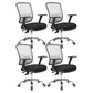 Contemporary Mesh Computer Chair Mid-Back Desk Chair with Wheels in Gray 4 Piece Set Without Headrest Clearhalo 'furn' 'furn_office_chair' 'Furniture' 'Office Chairs' 'Office Furniture' 'office_chair' 5658396