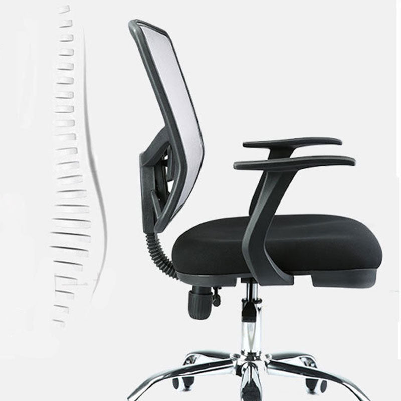 Contemporary Mesh Computer Chair Mid-Back Desk Chair with Wheels in Gray Clearhalo 'furn' 'furn_office_chair' 'Furniture' 'Office Chairs' 'Office Furniture' 'office_chair' 5658400