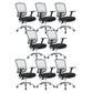 Contemporary Mesh Computer Chair Mid-Back Desk Chair with Wheels in Gray 8 Piece Set Without Headrest Clearhalo 'furn' 'furn_office_chair' 'Furniture' 'Office Chairs' 'Office Furniture' 'office_chair' 5658401