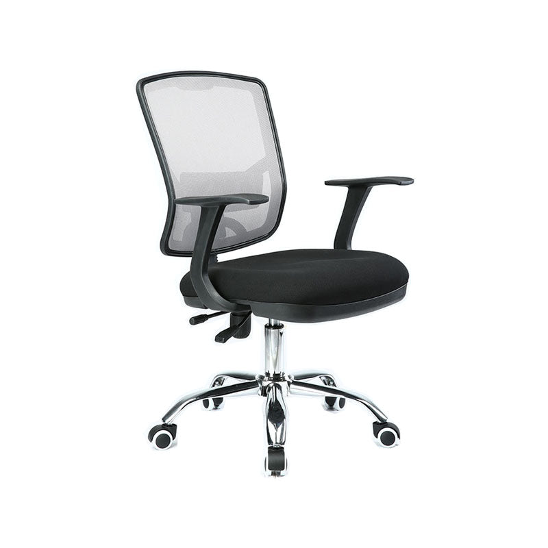 Contemporary Mesh Computer Chair Mid-Back Desk Chair with Wheels in Gray Clearhalo 'furn' 'furn_office_chair' 'Furniture' 'Office Chairs' 'Office Furniture' 'office_chair' 5658403