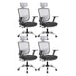 Contemporary Mesh Computer Chair Mid-Back Desk Chair with Wheels in Gray 4 Piece Set With Headrest Clearhalo 'furn' 'furn_office_chair' 'Furniture' 'Office Chairs' 'Office Furniture' 'office_chair' 5658404