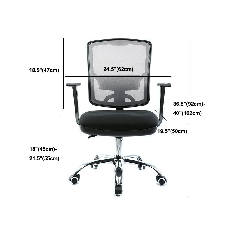 Contemporary Mesh Computer Chair Mid-Back Desk Chair with Wheels in Gray Clearhalo 'furn' 'furn_office_chair' 'Furniture' 'Office Chairs' 'Office Furniture' 'office_chair' 5658413