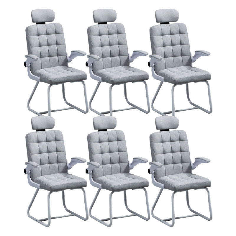 Modern Desk Computer Chair Chair High-Back Desk Chair with Tilt Mechanism Grey 6 Piece Set Clearhalo 'furn' 'furn_office_chair' 'Furniture' 'Office Chairs' 'Office Furniture' 'office_chair' 5658460